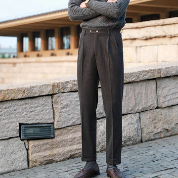 Aidase Casual Straight Trousers Men Fall Versatile Business Trousers Gentlemen Fashion Wool Blend Pant Men Dress Suit Pantalones Hombre aidase-shop